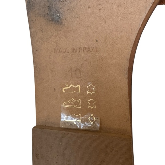 Madewell The Lianne Slide in Woven Leather, English Saddle, Size 10 - Picture 5 of 6